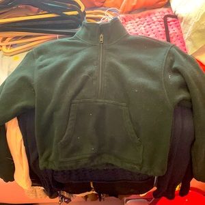 Forest green, TNA,  a half zip fleece hoodie